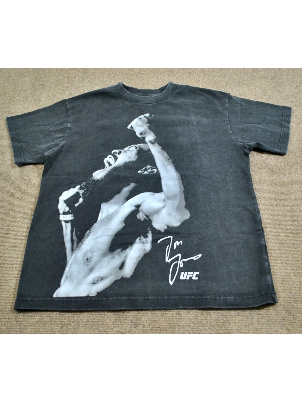 Jon Jones UFC MMA Fighting Fighter Training Martial Arts Black Shirt Size Small
